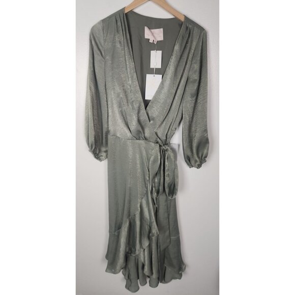 Gal Meets Glam Women's Sz. 10 Jennifer Wrap Dress Green NWT - Picture 1 of 8